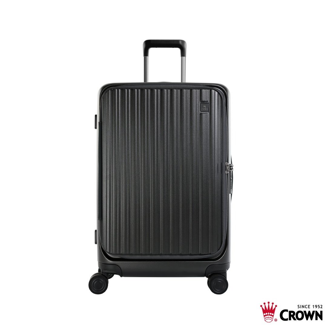 【CROWN】26寸 BOXY 前开框架拉杆箱 托运箱  铁灰色 - 行李箱/行李箱保护套 - 塑料 灰色