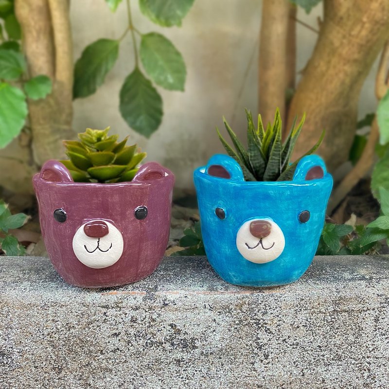 HAND-MADE Bare bare Plant Pot - 植栽/盆栽 - 陶 