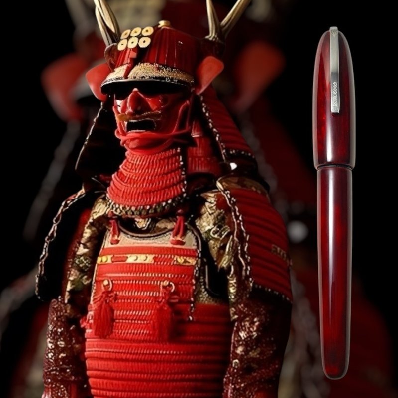 3952老山羊-天然漆笔 葛玛兰 赤备突袭 玫瑰金钢尖钢笔 - 钢笔 - 其他材质 