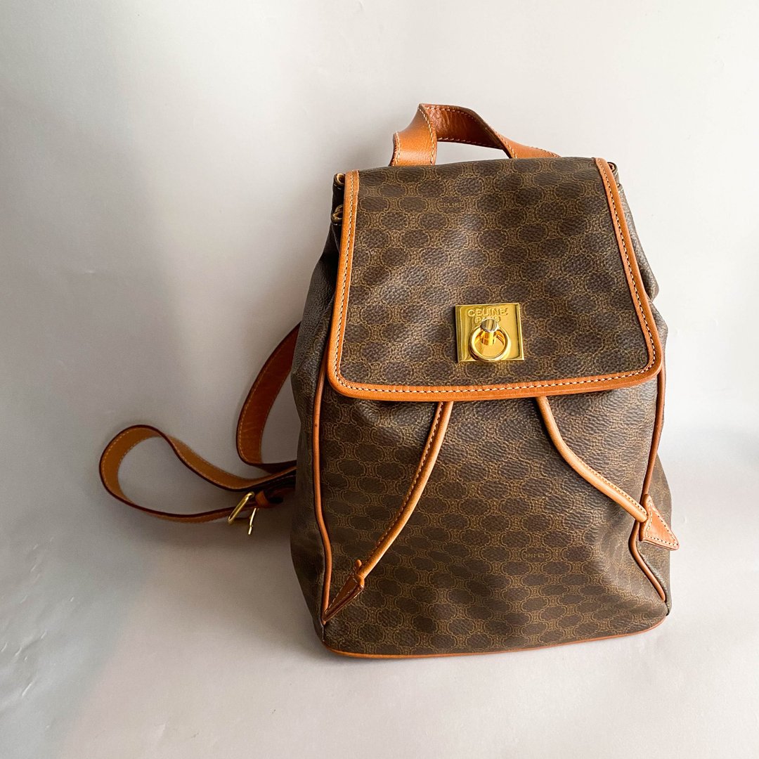 中古Celine赛琳│啡色背包│背囊│真皮│意大利制│Backpack - 后背包/双肩包 - 真皮 咖啡色