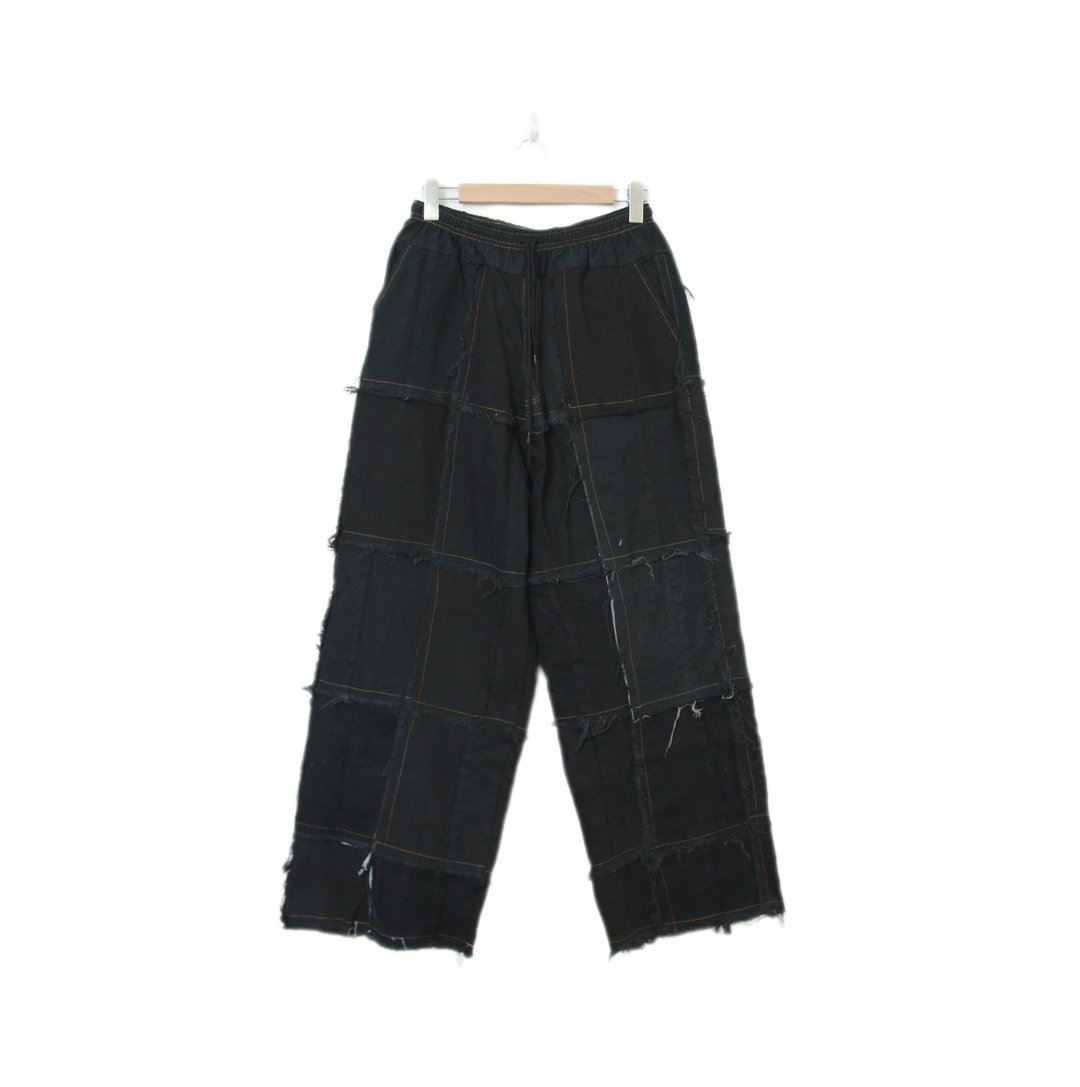 Back to Green-再制拼接裤 暗色系抽须//p-05 vintage pants - 男士长裤 - 棉 
