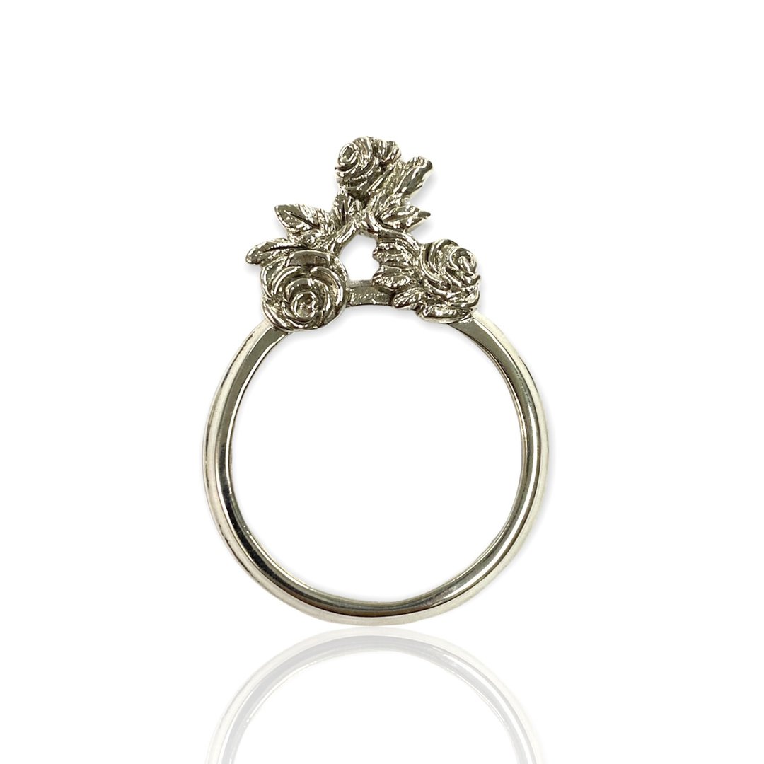Art Nouveau Style Roses Flower Magnifying Glass Loop Pendant 925 Sterling Silver - 其他 - 纯银 银色