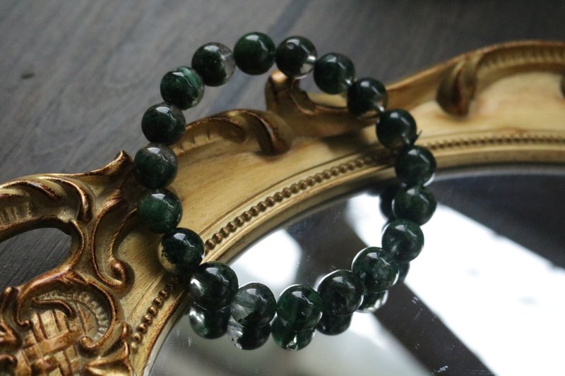 水草玛瑙手链纯天然玛瑙手串礼盒装 - 手链/手环 - 水晶 绿色