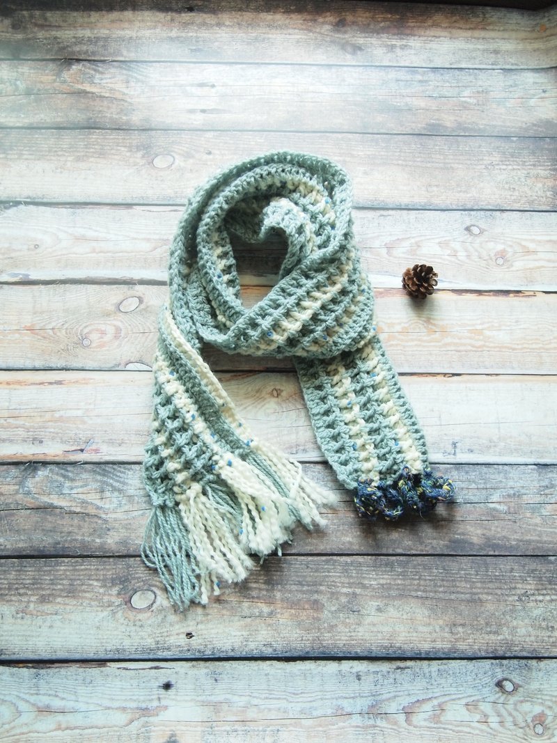 冬日风景 美国羊毛编织围巾 晨曦的雪与天空 - 丝巾 - 羊毛 蓝色