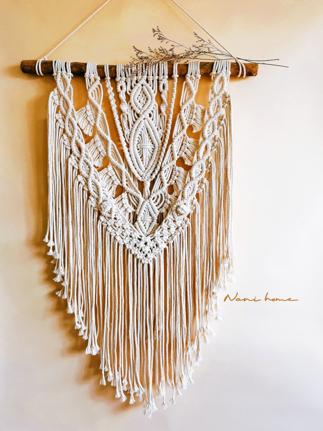 Macrame 编织艺术壁幔。客订款 - 墙贴/壁贴 - 棉．麻 白色