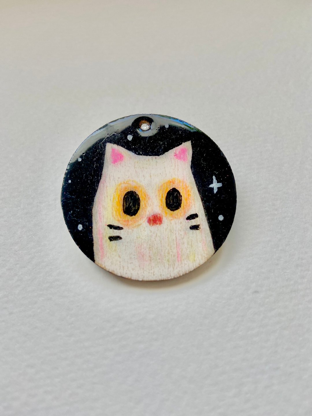 猫咪别针 - 胸针 - 木头 