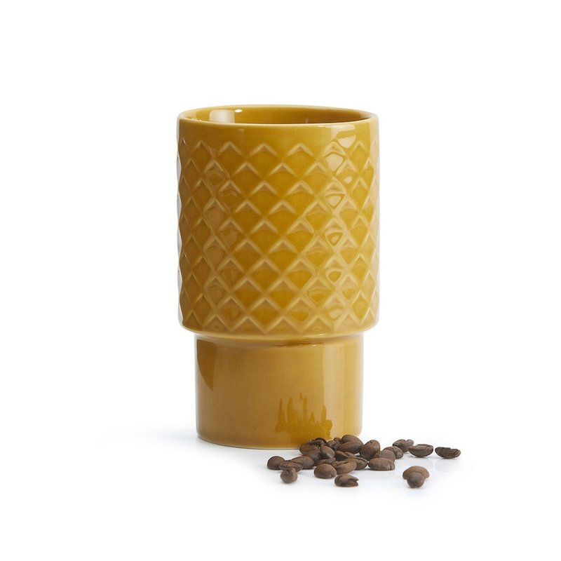 Coffee & More 拿铁杯400ml 黄 - 其他杯子 - 瓷 