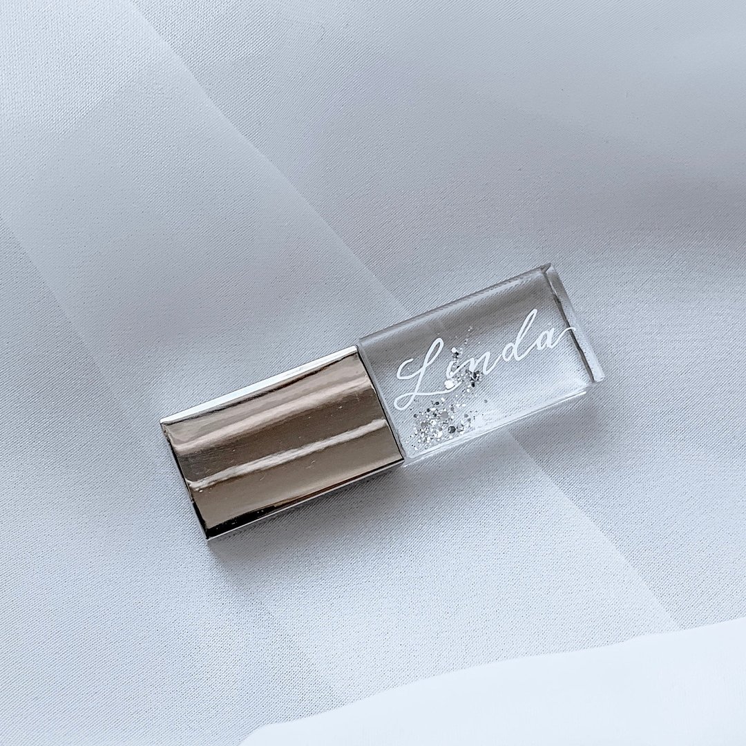透明 闪钻个人化 随身碟 USB 64GB (银) - U盘 - 其他金属 银色
