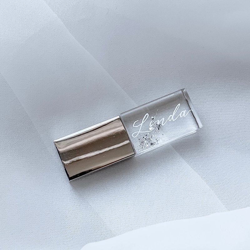 透明 闪钻个人化 随身碟 USB 64GB (银) - U盘 - 其他金属 银色