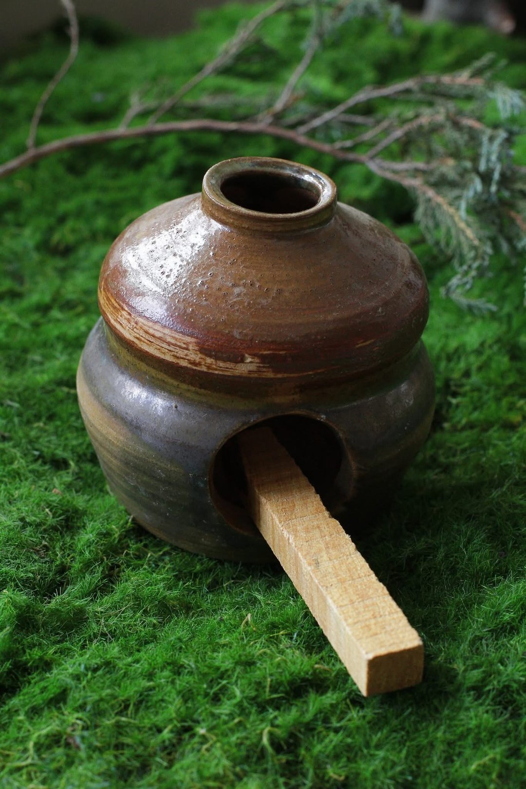 手工制作橡果造型陶瓷香炉圣木或白色鼠尾草超适用 - 香薰/精油/线香 - 陶 咖啡色