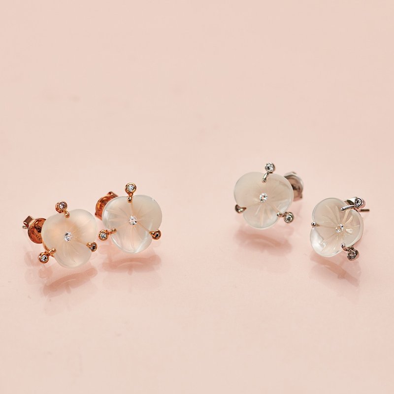 霓月细闪珠贝耳环 (共2色) 典雅/贝壳/雕花 - 耳环/耳夹 - 贝壳 金色