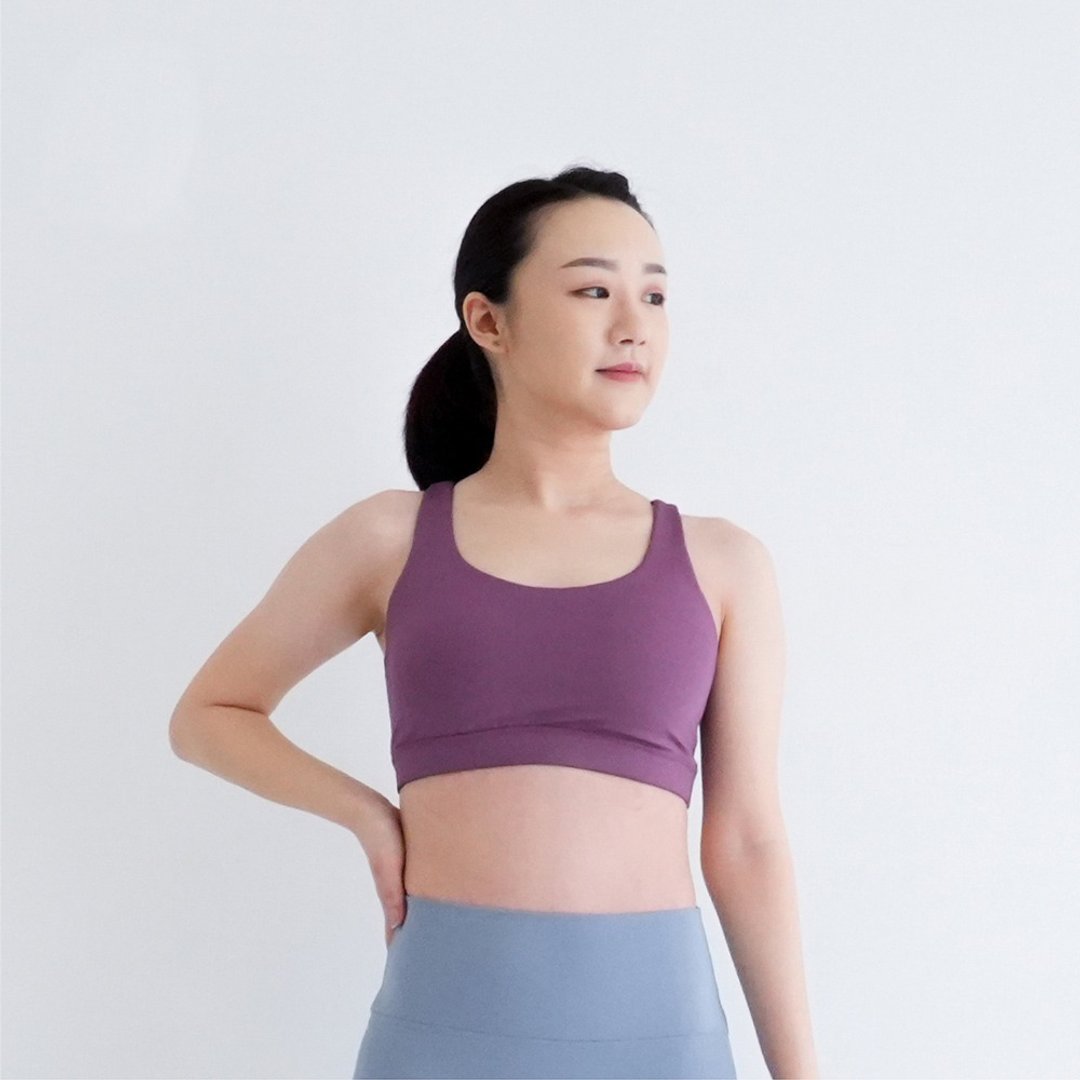 【Mukasa】FITNESS 美背支撑型运动内衣 - 紫梅 - MUK-22061 - 女装运动内衣 - 其他材质 紫色