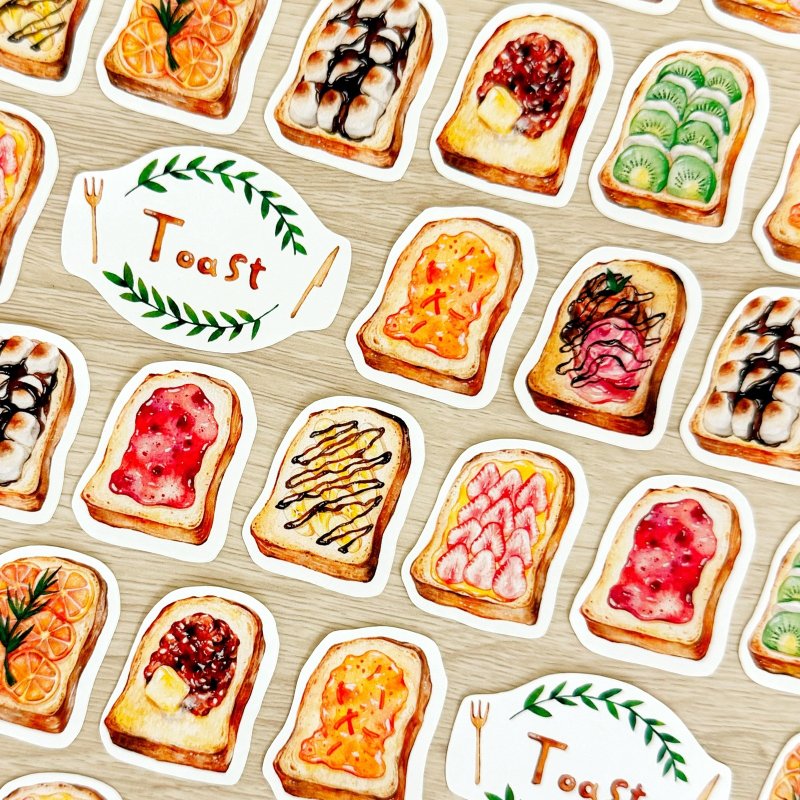 吐司 独立裁形贴纸 - 贴纸 - 纸 多色