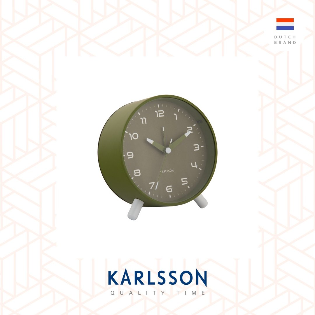 荷兰Karlsson, Alarm clock Orgullo army green 带小夜灯 - 时钟/闹钟 - 其他金属 绿色