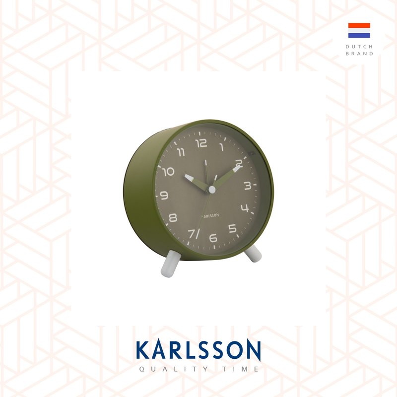 荷兰Karlsson, Alarm clock Orgullo army green 带小夜灯 - 时钟/闹钟 - 其他金属 绿色