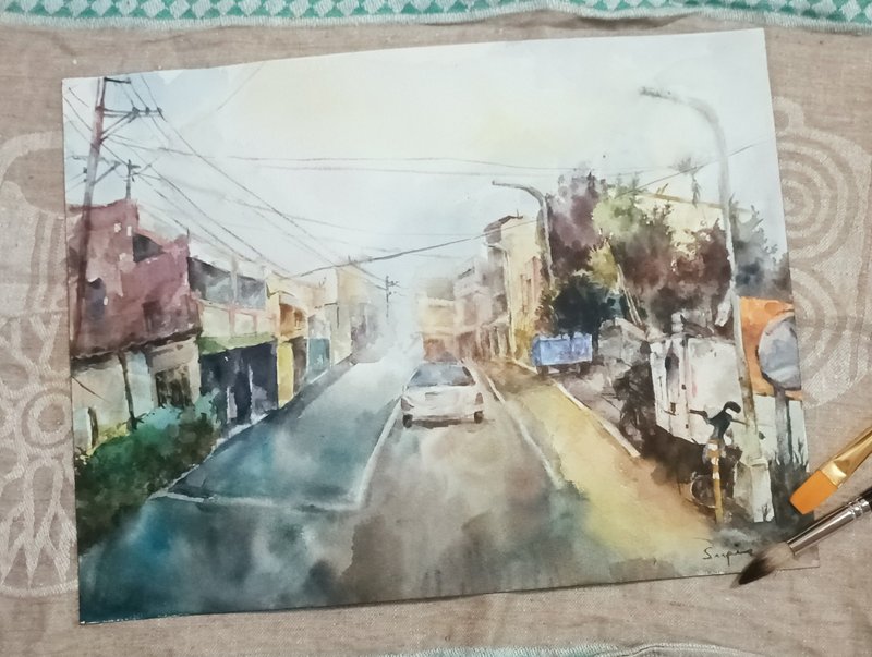 定制水彩风景画 19*26厘米起/礼物纪念/订制画/似颜绘/可加框 - 订制画像 - 纸 多色