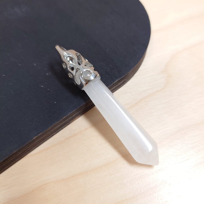 白晶吊咀/灵摆 (简约款) - 项链 - 其他金属 白色