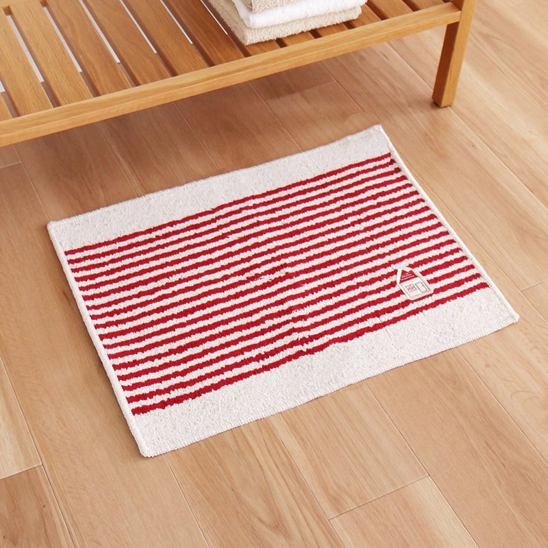 日本OKA CASA 横纹可水洗家居地垫-45x60cm-2色可选 - 地垫/地毯 - 其他人造纤维 红色