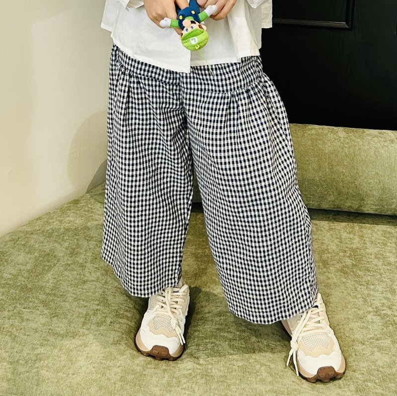 纯棉格子休闲裤 / 裤子 童装 - 童装裤 - 棉．麻 黑色