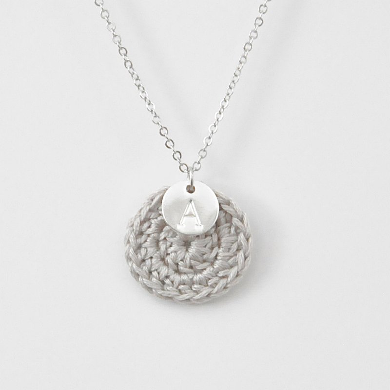 【订制】你的专属 *幸福年轮* 项链 小圆圈 英文字母 温暖系列 - 项链 - 绣线 灰色