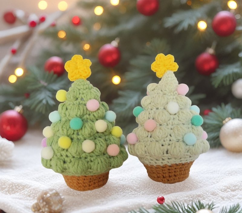 鈎织闪灯圣诞树 - 植栽/盆栽 - 棉．麻 