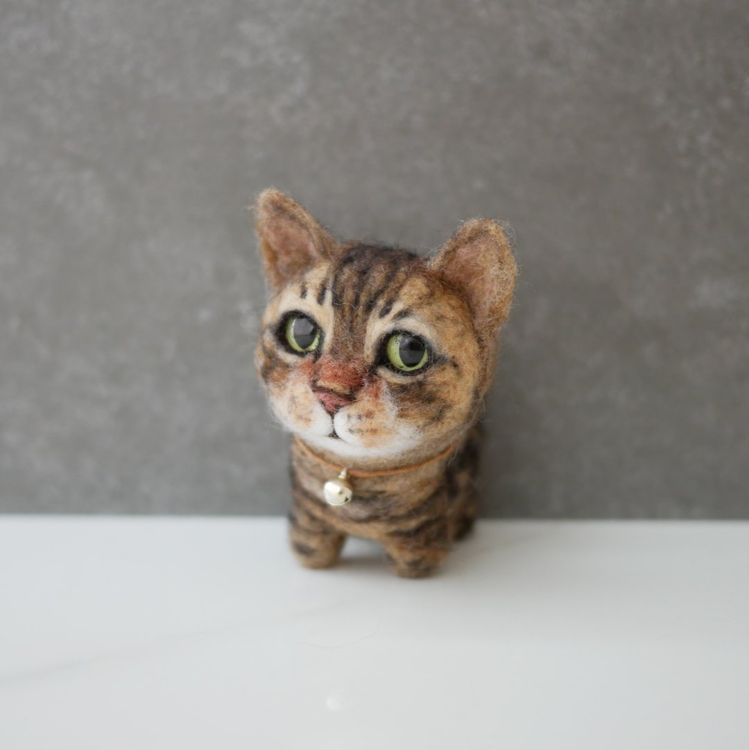 虎斑猫定制化羊毛毡  宠物定制 公仔 - 玩偶/公仔 - 羊毛 咖啡色