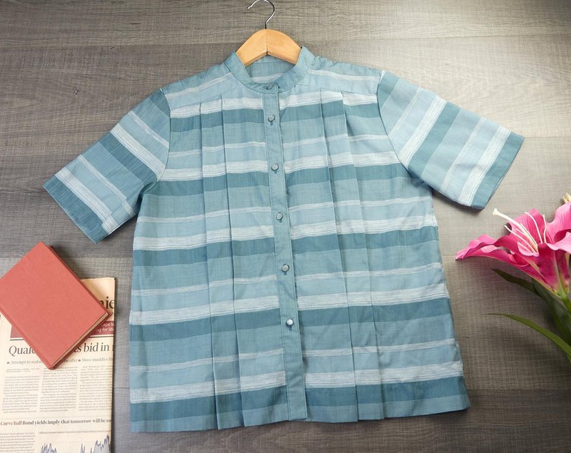 60年代日本复古上衣| 尺寸M | 女士复古上衣 - 女装衬衫 - 其他材质 蓝色