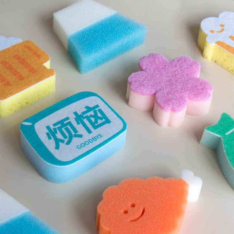 UPICK原品生活 原创设计个性创意樱花型海绵擦家用去污洗碗清洁 - 其他 - 其他材质 多色
