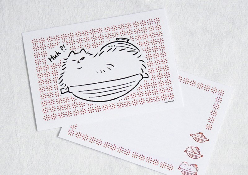 锅子里的猫咪 明信片 - 卡片/明信片 - 纸 白色