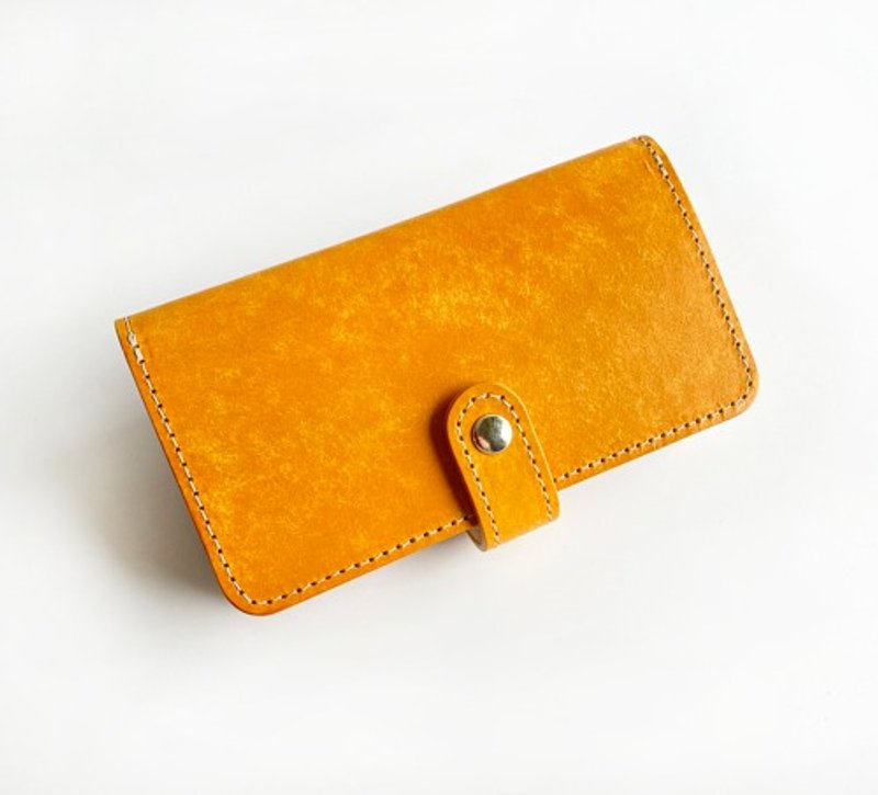 Mimosa yellow iPhone case Italian leather MAYA Compatible with many models - 其他 - 真皮 