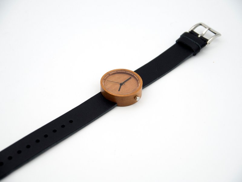 Nakari Watch Cherry Black Girl size - 女表 - 木头 黑色