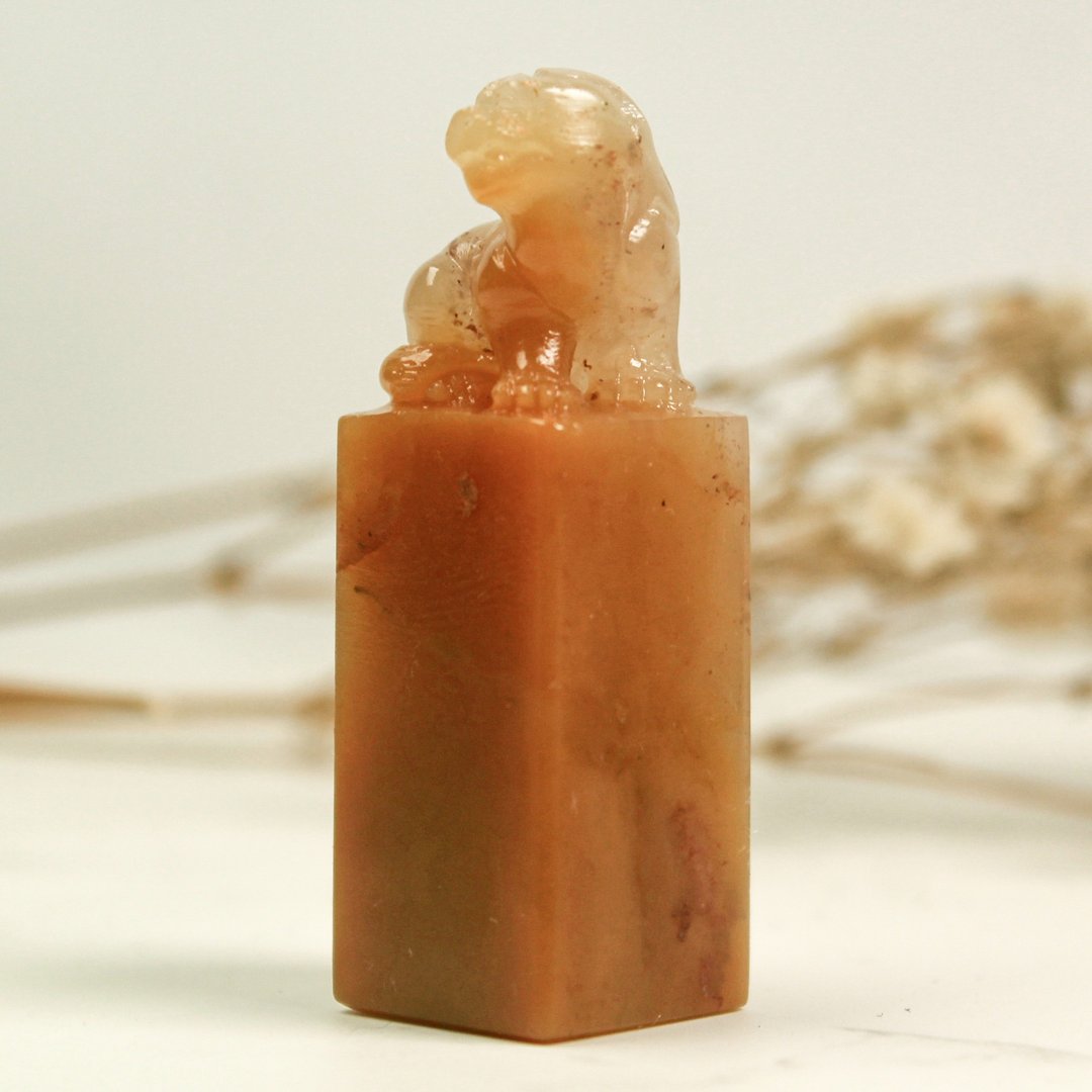 客製化手工印章對|老挝石 肖形印钮1.4x1.3 CM|送禮手工篆刻印章 - 印章/印台 - 石头 