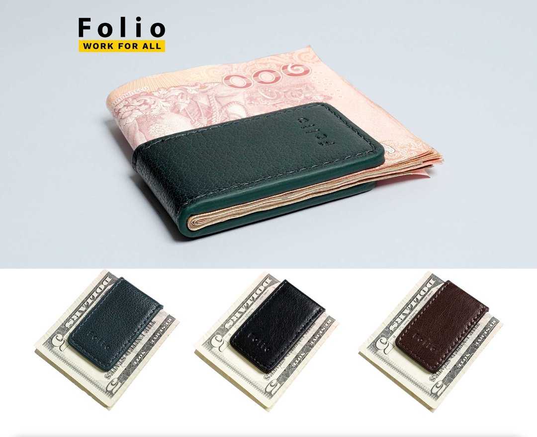 Folio : Tuff Money Clip 双色真皮夹，强力磁吸 - 皮夹/钱包 - 真皮 