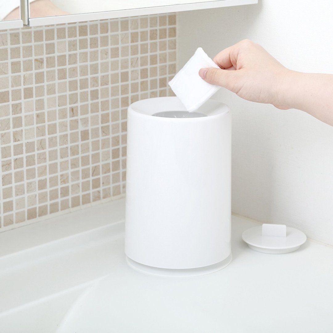 日本ideaco 摩登圆形桌边垃圾桶(附盖)-1.2L - 垃圾桶 - 塑料 多色