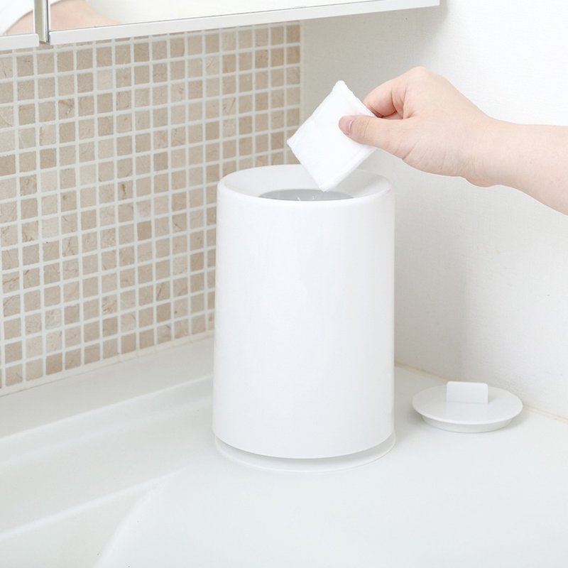 日本ideaco 摩登圆形桌边垃圾桶(附盖)-1.2L - 垃圾桶 - 塑料 多色