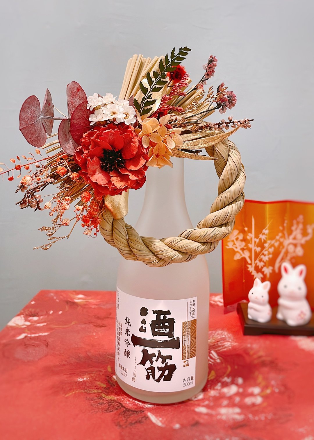 Miss。花谜 日式注连绳 清酒礼盒 迎春招福 - 干燥花/捧花 - 植物．花 多色