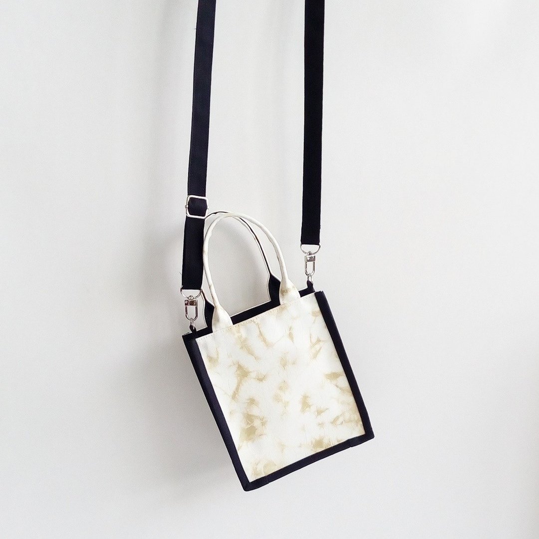 毕业礼物 手工植物染托特包 - 散心 手机包 手提 手腕 斜背 肩背 618 - 其他 - 棉 卡其色