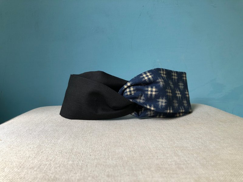 双拼发带 / 井字君 - 黑 - 发带/发箍 - 棉．麻 黑色