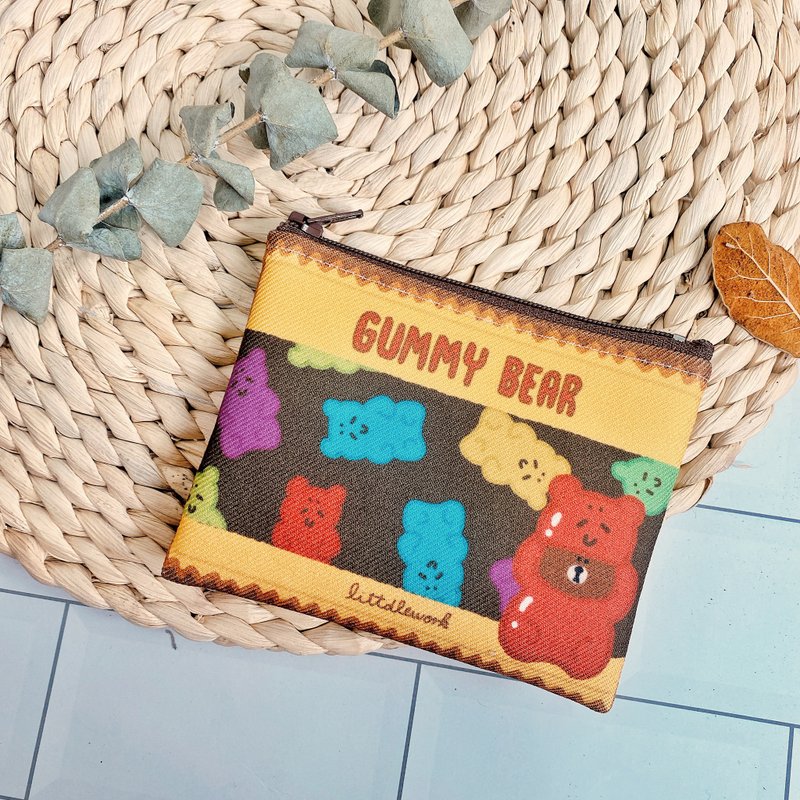 插画零钱包-小熊软糖 | Littdlework - 零钱包 - 棉．麻 多色