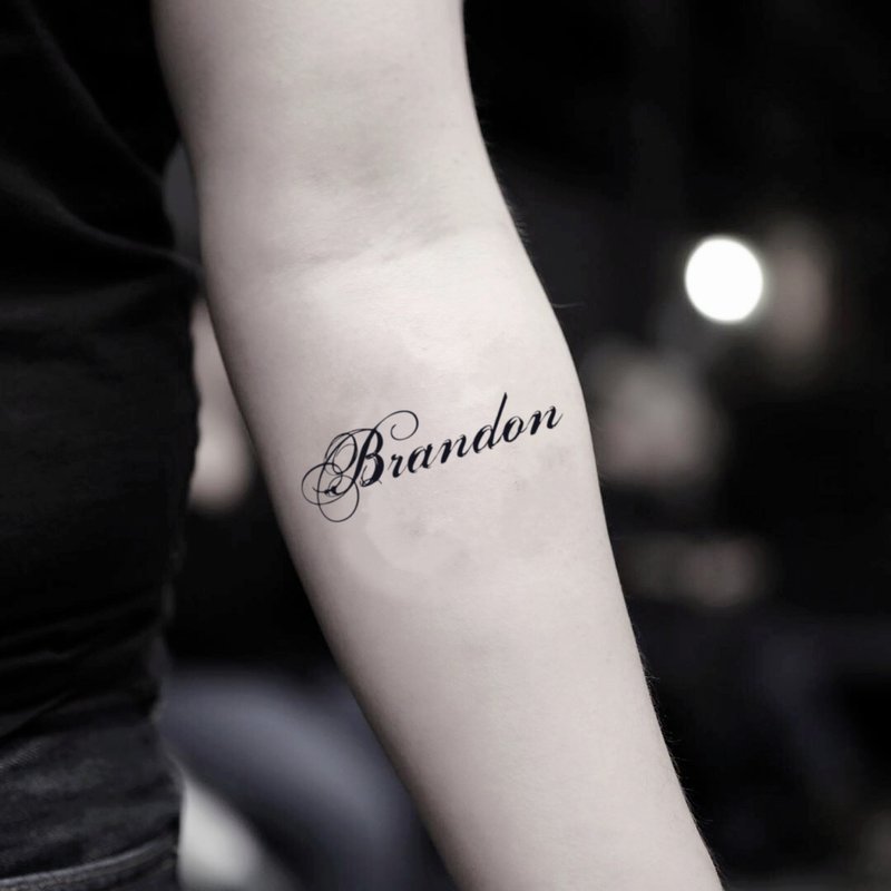 OhMyTat 布兰登 Brandon 刺青图案纹身贴纸 (2 张) - 纹身贴 - 纸 黑色