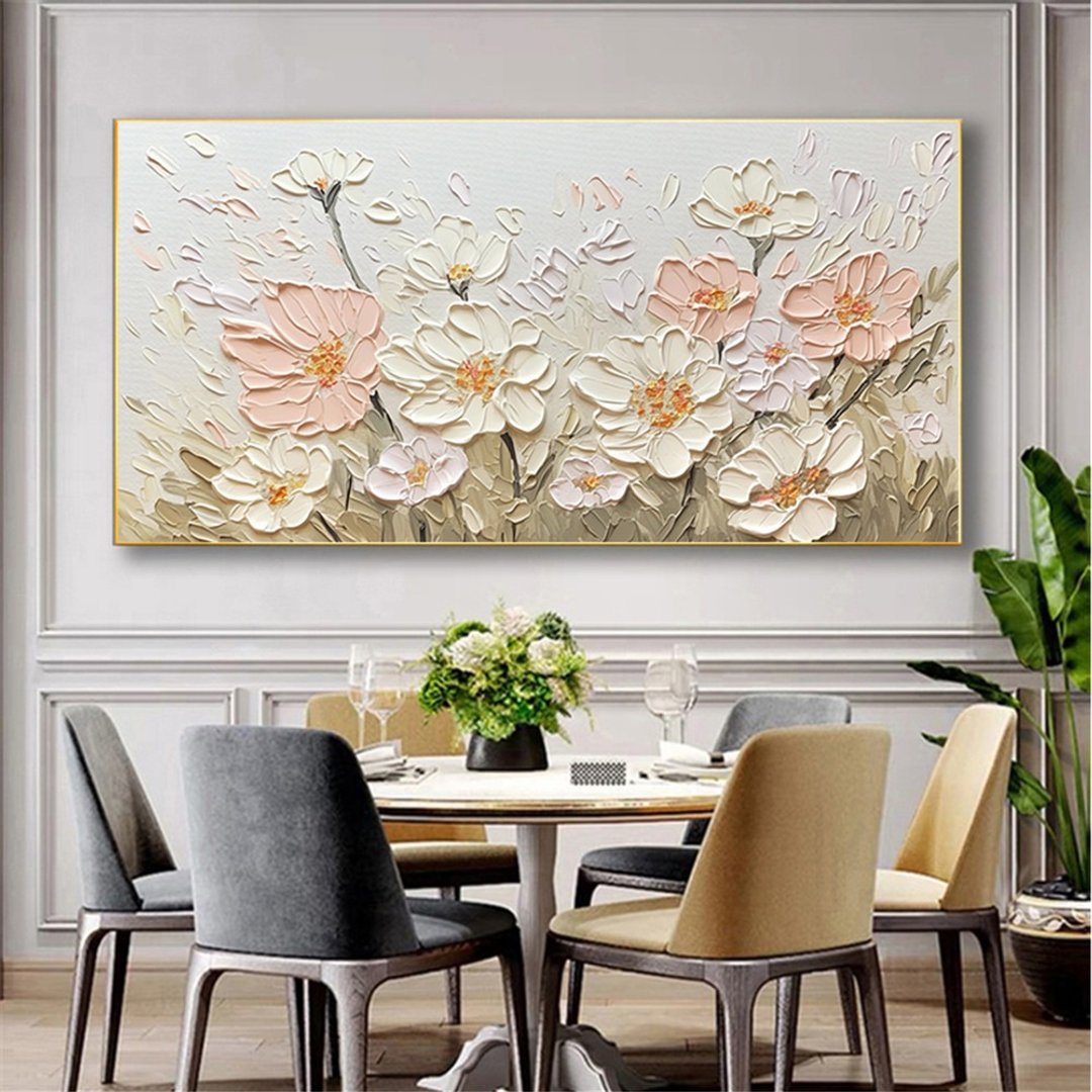 花语  油画/抽象/原创商品/装饰画/挂画客厅餐厅手绘肌理质感画 - 海报/装饰画/版画 - 亚麻 