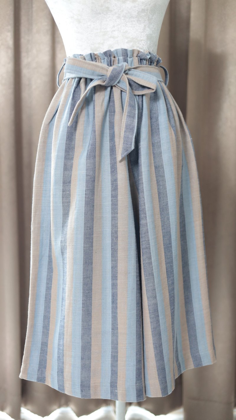 Loom & Leaf - 手捻棉手工编织喇叭裤 - 女装长裤 - 棉．麻 蓝色