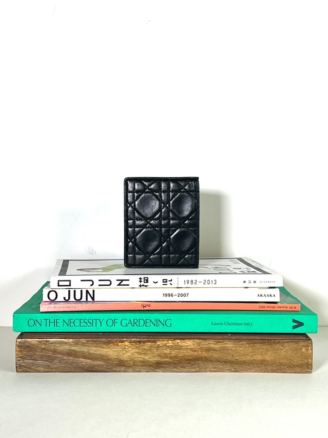 Dior经典车花格纹黑色卡片套小包古董钱包短夹 日出中古二手 - 皮夹/钱包 - 真皮 黑色