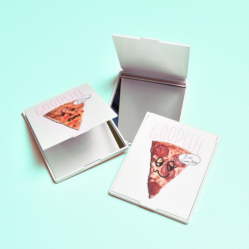 'PIZZA 1 piece' Mirror - 彩妆刷具/镜子/梳子 - 玻璃 白色