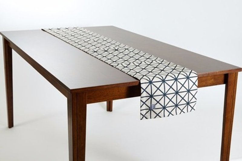 Table Runner Scandinavian pattern Black Ray Natural Linen 183 × 30cm jubileetabletr012 - 杯垫 - 棉 