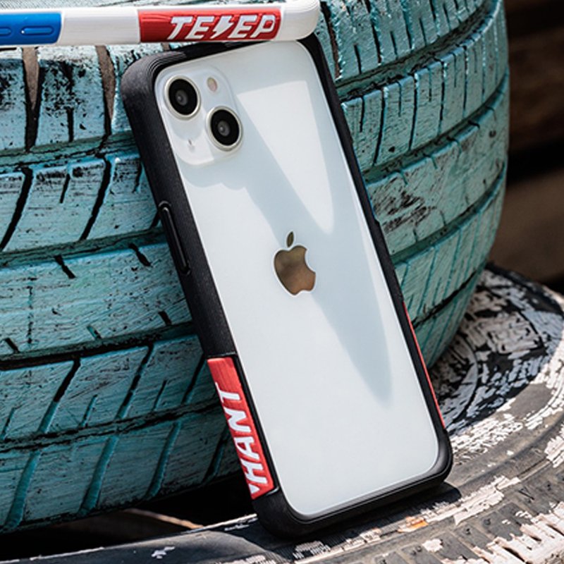 送品牌挂绳 iPhone 14/15系列 EPI 水波纹抗污防摔手机壳-黑OG - 手机壳/手机套 - 塑料 黑色