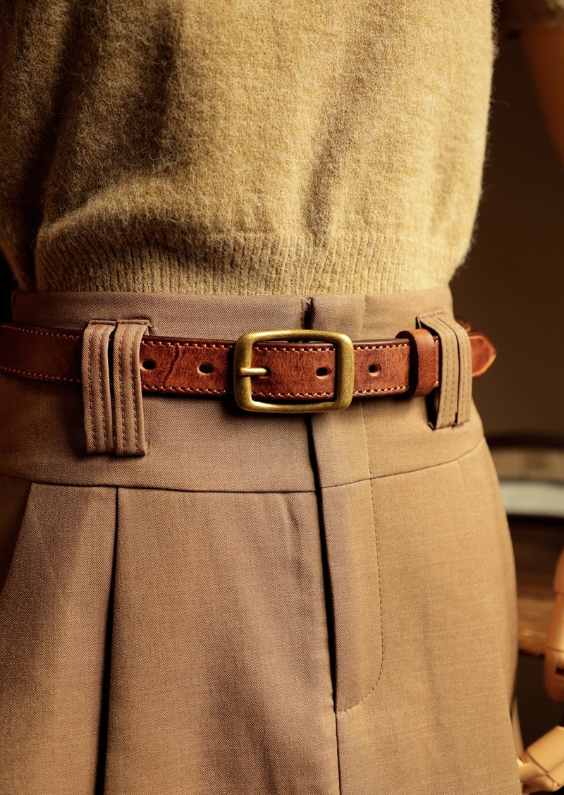 美式复古 文青手工做旧牛仔软腰带 - 皮带/腰带 - 真皮 多色