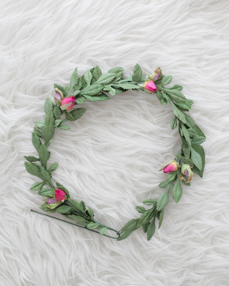 Thorn hills in pink Handmade Paper Flower Crown - 发饰 - 纸 粉红色