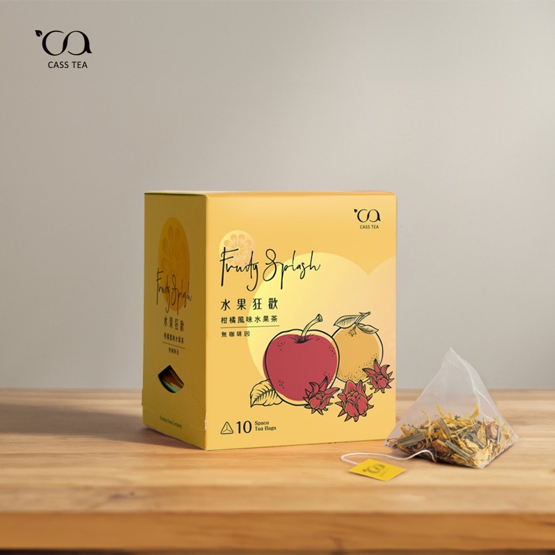 【Space 三角立体茶包】CASS TEA 水果狂欢柑橘风味水果茶 | 10 入 - 茶 - 植物．花 橘色