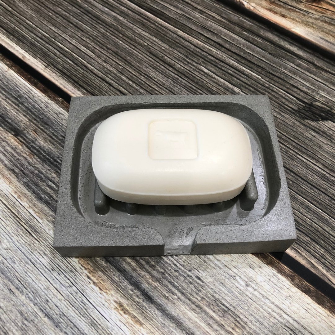 水泥制简约肥皂盒 - 收纳用品 - 水泥 灰色